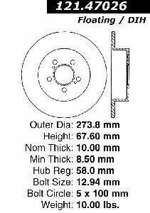 Centric Parts 121.47026 Disc Brake Rotor
