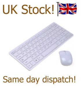   WHITE SLIM thin wireless keyboard mouse set combo for Systemax laptop