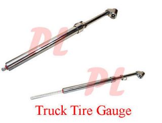 Dual Head Truck Tire Air Pressure Gauge Straight On Style 160PSI