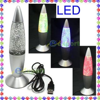 Multi Color USB Rocket LED Light Lava Lamp Xmas Gift