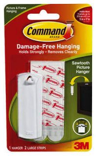 3M 4 Pack, Saw Tooth Picture Hanger With Command Adhesive