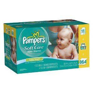 Pampers Soft Care (Softcare) Baby Fresh Wipes TUB W/864 REFILLS* FREE 