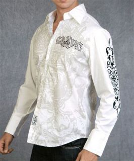 Crave by Rebel Spirit Mens Long Sleeve Shirt NWT C005 White