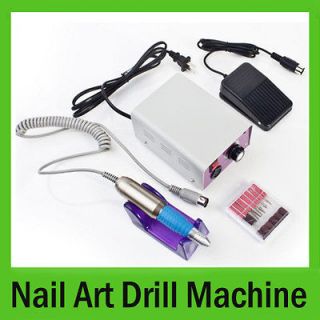 30000 RPM Electric Nail Art Manicure Pen Drill File Machine w Foot 