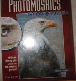 Photomosaics Bald Eagle 500 Piece Puzzle NIB Buffalo Games Robert 