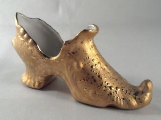 Vintage Dixon Art Studios Weeping Gold Minature Shoe Slipper 22 Karat 