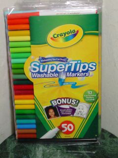New Crayola 50ct Washable Super Tips Washable Markers with Silly 