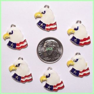 EAGLE HEAD, PATRIOTIC,JULY 4th, INDEPENDENCE DAY CHARMS,USA #660 2