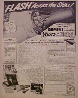1965 Revell GEMINI Space Capsule Toy Model Kit Print AD