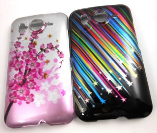 SET OF TWO HARD CASE COVER FOR HTC INSPIRE 4G AT&T SHOOTING STARS 