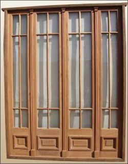   door mahogany & lots of glass, 4 panels great for interior or patio