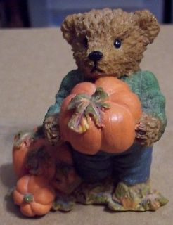 Homco Home Interior Halloween Bear With Pumpkins Fall Harvest 