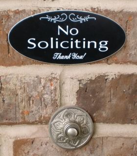 No Soliciting Sign Engraved Plaque Home/Door 6 styles