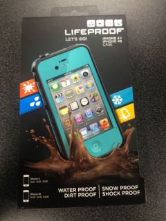 NEW Lifeproof iPhone 4/4S Case Teal/Aqua New In Box Apple Cover Life 
