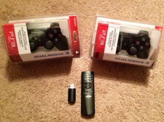   Sony Playstation 3 Dualshock 3 Wireless Controller & New Intec Remote