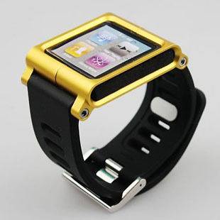 LunaTik watch band for iPod Nano 6 Aluminum Wrist Watch Cover Gold 