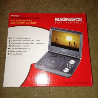Magnavox MPD835 DVD Player (8.5) Portable Mini With Lcd Monitor