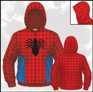MARVEL Comics Spider Man Spidey Suit Costume Mens Zip Hooded 