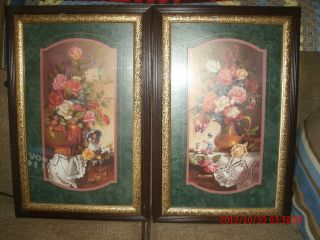 Large Home Interiors Designer Picture Set of 2 D GIACOMO FLOWERS 
