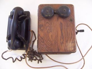 VINTAGE ANTIQUE KELLOGG CRANK TELEPHONE PARTS ART DECO