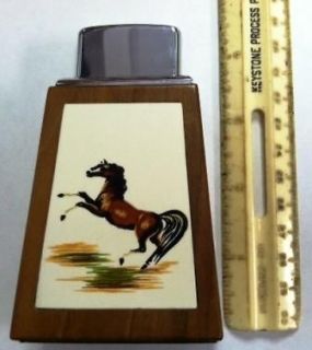 Roseart Vintage Table lighter   Horse Porcelain Tile Zippo 1968