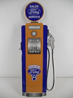 Ford Parts Service Gas Pump Sign Station Vintage Style Car Lot Garage 
