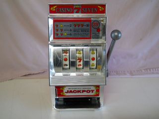 Vintage 1970s Waco Slot Machine Coin Bank Casino 7