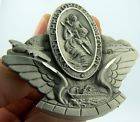 VTG OLD MICHIGAN SAINT CHRISTOPHER ANGEL WINGS PIN CLIP