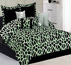   Kenya Green Giraffe Animal Print Comforter Bedding KING/QUEEN Set
