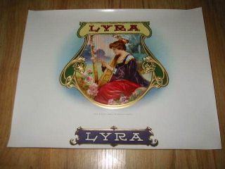 Old LYRA Inner Cigar Box Label Lyre Musical Instrument