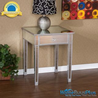 Mirage Mirrored Accent Side End Table Mirror Nightstand Furniture