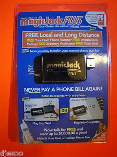 MAGICJACK PLUS USB PHONE JACK W/1YEAR MAJICJACK MAGIC MAJIC