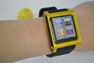 Aluminum LunaTik multi touch watch band for ipod nano 6 6th  Gold