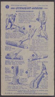 Nabisco Straight Arrow Woodsmanship Card #13 Book 2 1950
