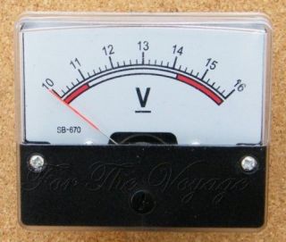   DC Panel Voltmeter for 12V systems   Volt Meter Analogue Analog NEW