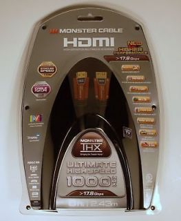 Monster Cable HDX HDMI 1000 8 FT THX Certified 17.8 Ultra High Speed 