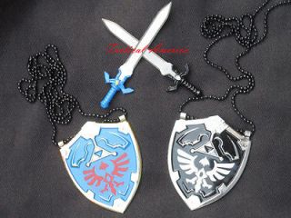 Legend of Master Zelda Mini Hylian Shield Sword Set BOTH Blue & Dark 
