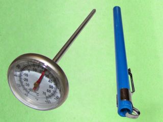 Pocket Dial Thermometer Food Service/HVAC stainless steel Magnify lens 