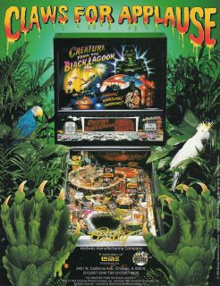 1992 BALLY MIDWAY CREATURE FROM THE BLACK LAGOON PINBALL FLYER MINT