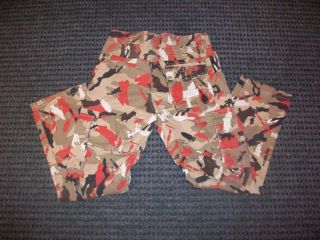   Parish Nation PN Red/Tan/Brown Camo Cargo Pants Size 38 Brand New