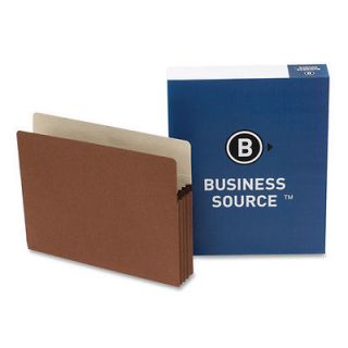 Business Source File Pocket, 3 1/2 Expanding, Letter, Redrope