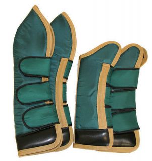 Set of Four Horse Travel Shipping Boots Extra Large Size Green 420D 