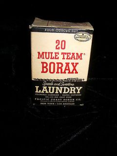 Rare Vintage Miniature Box of 20 Mule Team Borax Laundry Soap Good 