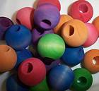   Colored Wooden Wood Ball Beads Parrot Bird Toy Craft Parts w/Hole