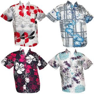 Hawaiian Shirt Lightweight Summer Surf Beach Party Floral Top Mens 