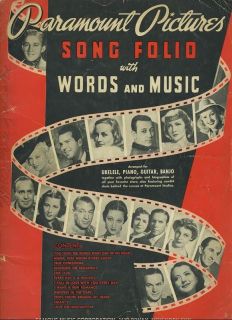 Paramount Pictures Song Folio with Words and Music Ukelele Piano 