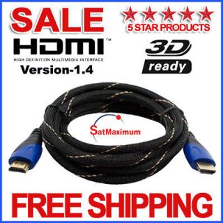 PREMIUM HDMI CABLE 6FT 1.4 1080P BLURAY 3D TV DVD PS3 XBOX LCD LED 