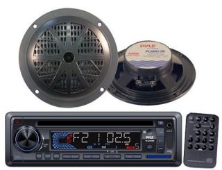 Pyle New Marine Outdoor Radio CD USB Player with Remote & Cover + 5.25 