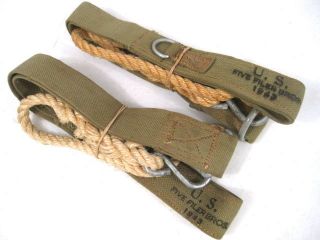 WWII US Army Canvas Tow Rope Man Harness Set for M1 57mm or M3 37mm 