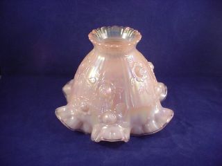 VTG 70s Fenton Art Glass Crested Pink Rosalene Rose Boudoir Lamp Shade